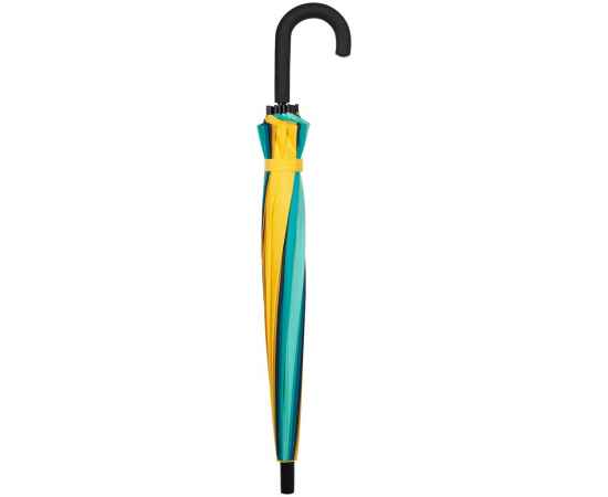 Зонт-трость «Спектр», бирюзовый с желтым, Цвет: бирюзовый, Размер: Длина 80 см, изображение 3