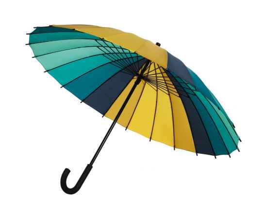 Зонт-трость «Спектр», бирюзовый с желтым, Цвет: бирюзовый, Размер: Длина 80 см, изображение 2