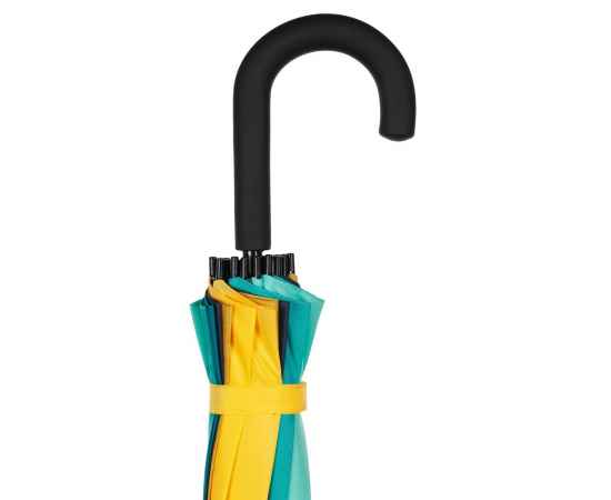 Зонт-трость «Спектр», бирюзовый с желтым, Цвет: бирюзовый, Размер: Длина 80 см, изображение 4
