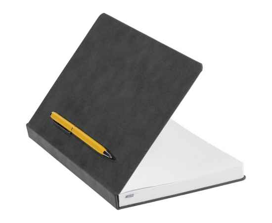 Ежедневник Magnet Chrome с ручкой, серый с желтым, Цвет: желтый, серый, изображение 2