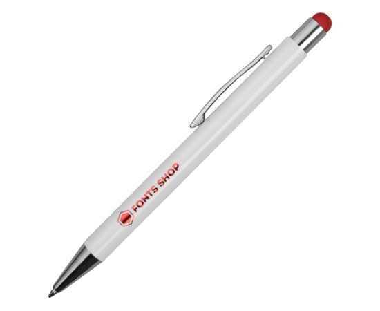 Ручка металлическая шариковая Flowery со стилусом, 11314.01, Цвет: красный,белый