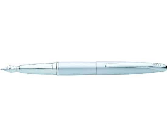 Перьевая ручка Cross ATX. Цвет - серебристый матовый. Перо - сталь, тонкое.