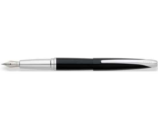 Перьевая ручка Cross ATX. Цвет - глянцевый черный/серебро. Перо - сталь, тонкое