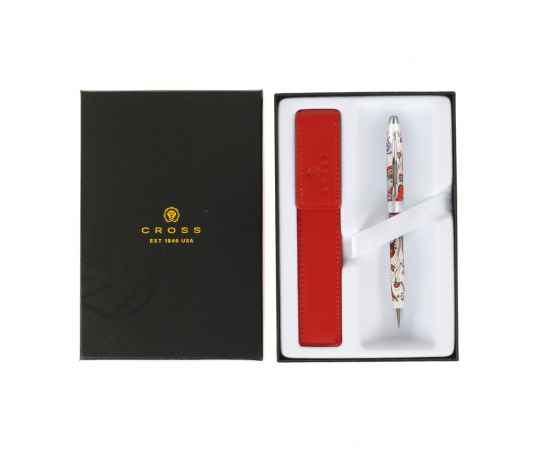 Подарочный набор Cross: шариковая ручка Cross Botanica Red Hummingbird Vine с чехлом для ручки
