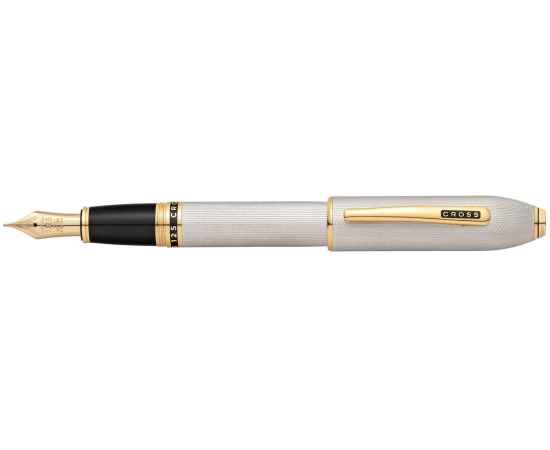 Перьевая ручка Cross Peerless 125. Цвет - платиновый/позолота, перо - золото 18К/родий