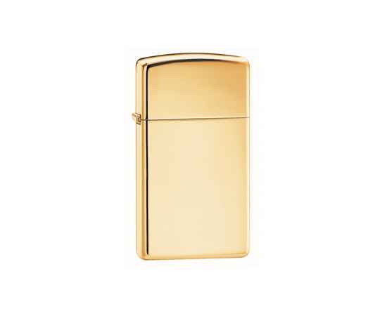 Зажигалка ZIPPO Slim® с покрытием High Polish Brass, латунь/сталь, золотистая, 29x10x60 мм