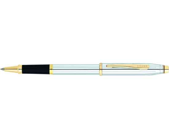 Ручка-роллер Selectip Cross Century II. Цвет - серебристый с золотистой отделкой.