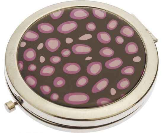 Зеркало Dewal Beauty серия 'Дикая природа' карманное круглое, пурпурный гепард, d7см