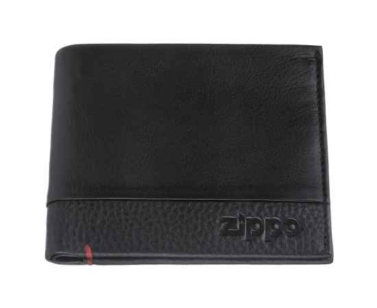 Портмоне ZIPPO с защитой от сканирования RFID, чёрное, натуральная кожа, 10,5×1,5×9 см