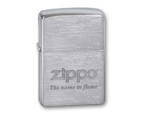 Зажигалка ZIPPO Name In Flame, с покрытием Brushed Chrome, латунь/сталь, серебристая, 38x13x57 мм