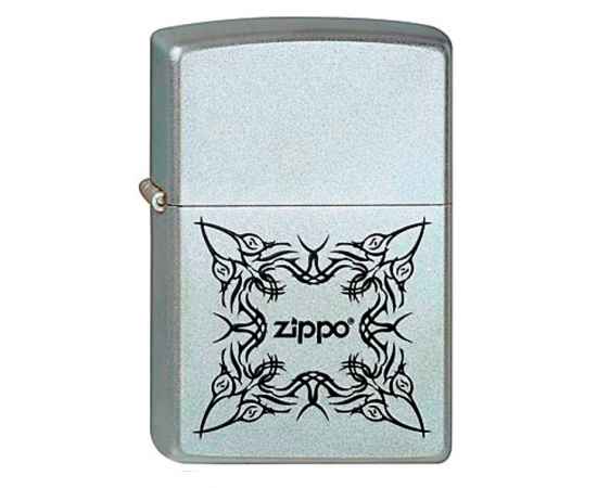 Зажигалка ZIPPO Tattoo Design, с покрытием Satin Chrome™, латунь/сталь, серебристая, 38x13x57 мм