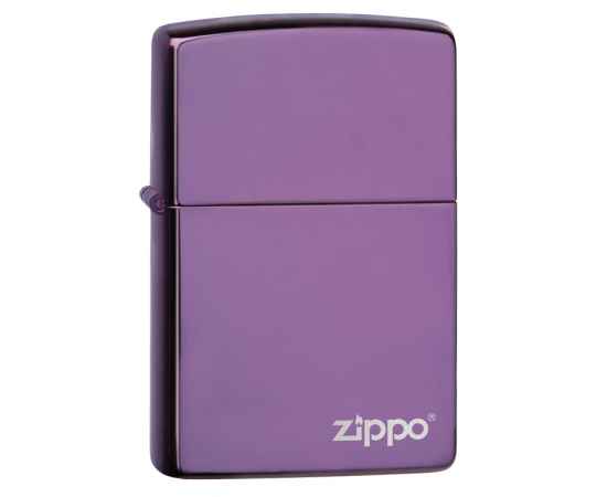 Зажигалка ZIPPO Classic с покрытием Abyss™, латунь/сталь, фиолетовая с логотипом, 38x13x57 мм