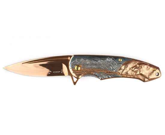 Нож складной Stinger, 84 мм, (бронзовый), материал рукояти: сталь (серо-бронзовый)