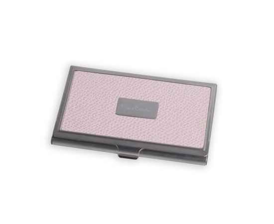 Визитница Pierre Cardin. Корпус - металл, иск.кожа. Размер 9,3 х 6,0 х 0,8 см. Цвет - розовый.