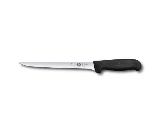 Нож филейный VICTORINOX Fibrox с гибким изогнутым лезвием 20 см, чёрный