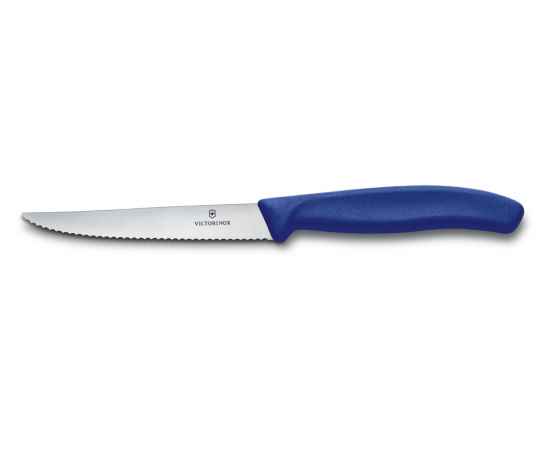 Нож для стейка и пиццы VICTORINOX SwissClassic, 11 см, с волнистой кромкой, синий
