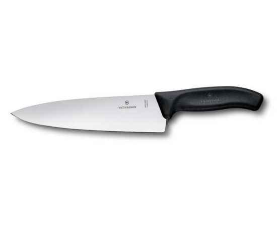Нож разделочный VICTORINOX SwissClassic, широкое лезвие 20 см, чёрный, в картонном блистере