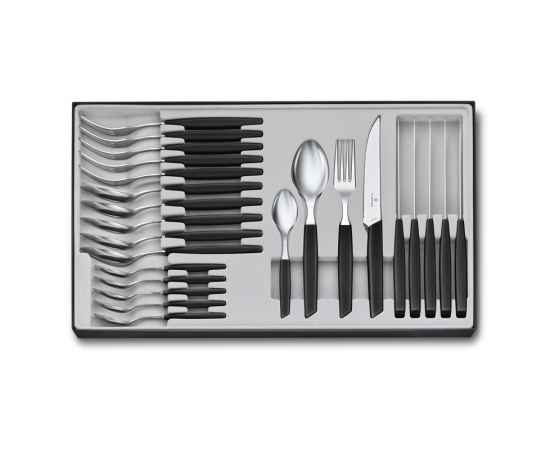 Набор из 24 столовых принадлежностей VICTORINOX Swiss Modern: 6 ножей для стейка, 6 вилок, 12 ложек