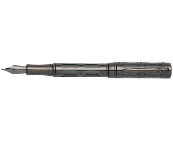 Ручка перьевая Pierre Cardin THE ONE. Цвет - черненая сталь и т.серый. Упаковка L