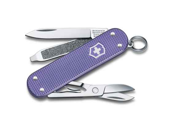 Нож-брелок VICTORINOX Classic SD Alox Colors 'Electric Lavender', 58 мм, 5 функций, лавандовый