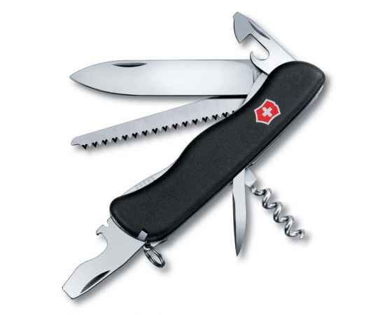 Нож перочинный VICTORINOX Forester, 111 мм, 12 функций, с фиксатором лезвия, чёрный