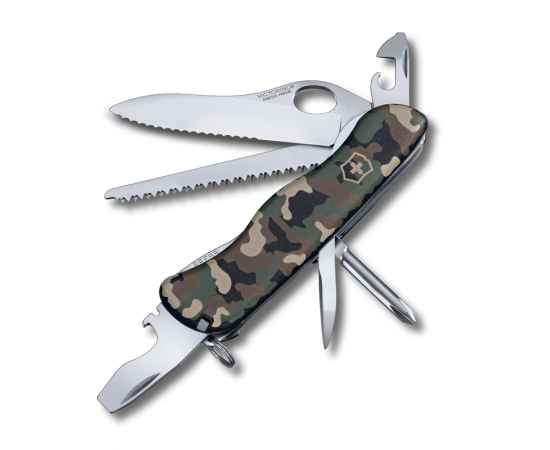 Нож перочинный VICTORINOX Trailmaster One Hand, 111 мм, 12 функций, с фиксатором лезвия, камуфляж