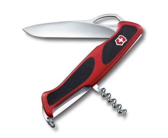Нож перочинный VICTORINOX RangerGrip 63, 130 мм, 5 функций, с фиксатором лезвия, красный с чёрным
