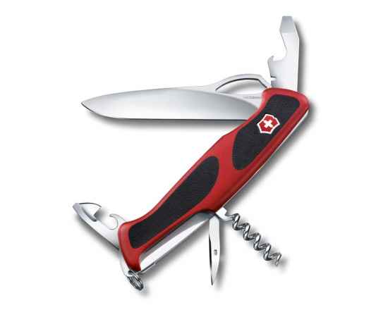 Нож перочинный VICTORINOX RangerGrip 61, 130 мм, 11 функций, с фиксатором лезвия, красный с чёрным