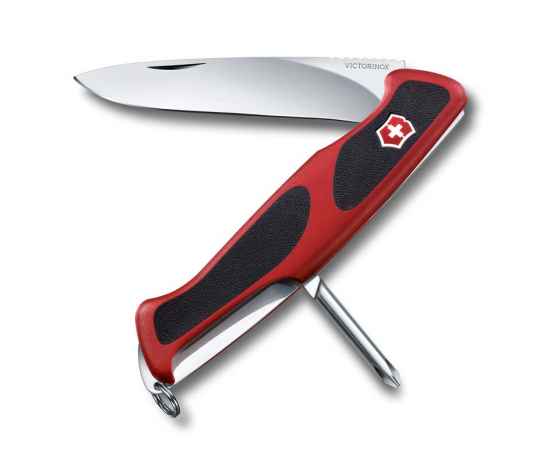 Нож перочинный VICTORINOX RangerGrip 53, 130 мм, 5 функций, с фиксатором лезвия, красный с чёрным