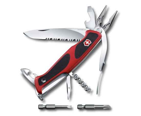 Нож перочинный VICTORINOX RangerGrip 174 Handyman, 130 мм, 17 фнк, с фиксатором, красный с чёрным