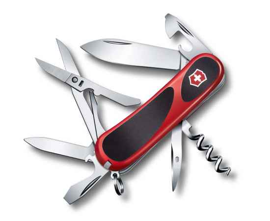 Нож перочинный VICTORINOX Evolution S14, 85 мм, 14 функций, красный с чёрными вставками