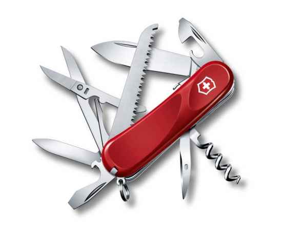 Нож перочинный VICTORINOX Evolution S17, 85 мм, 15 функций, с фиксатором лезвия, красный