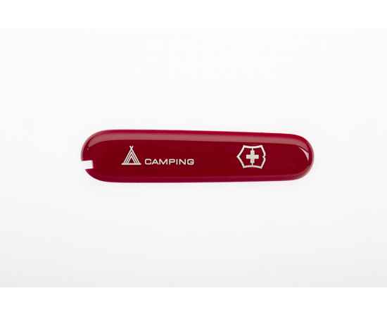 Передняя накладка с логотипом Camping для ножей VICTORINOX 91 мм 1.3763.71 и 1.3613.71, красная