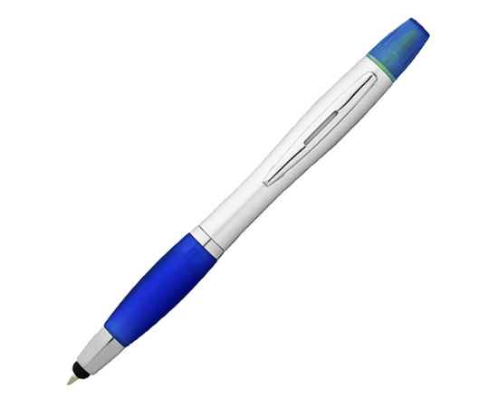 10658101 Ручка-стилус шариковая Nash с маркером, Цвет: серебристый,синий классический