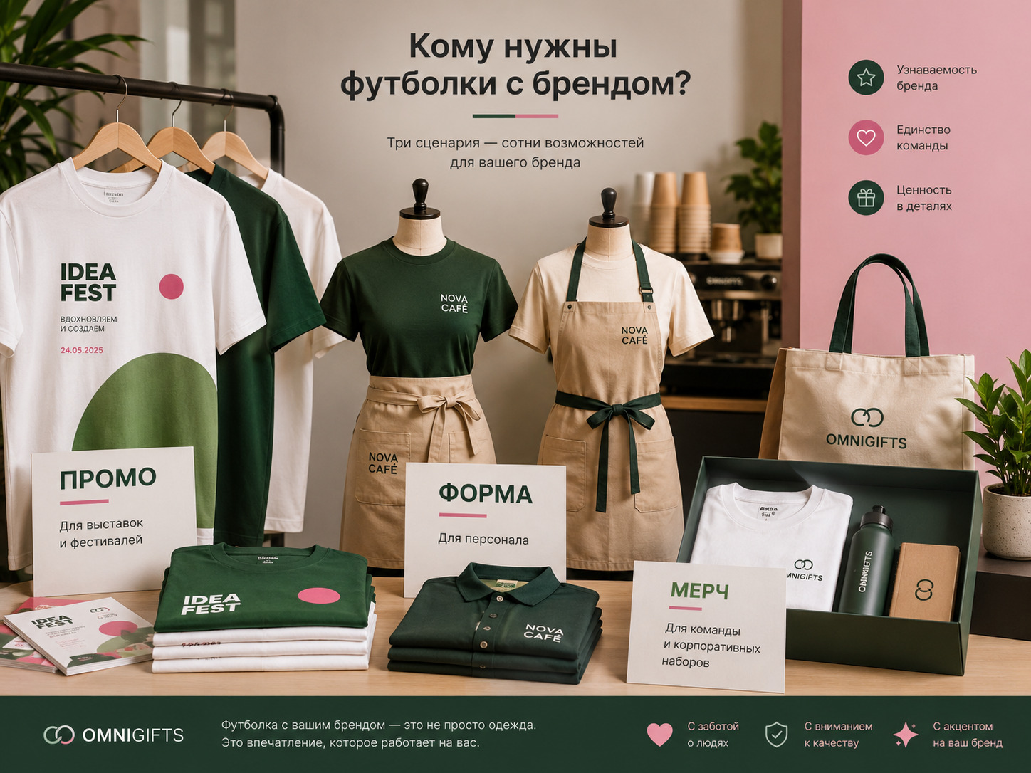 Футболки с брендом для промо, формы персонала и корпоративного мерча